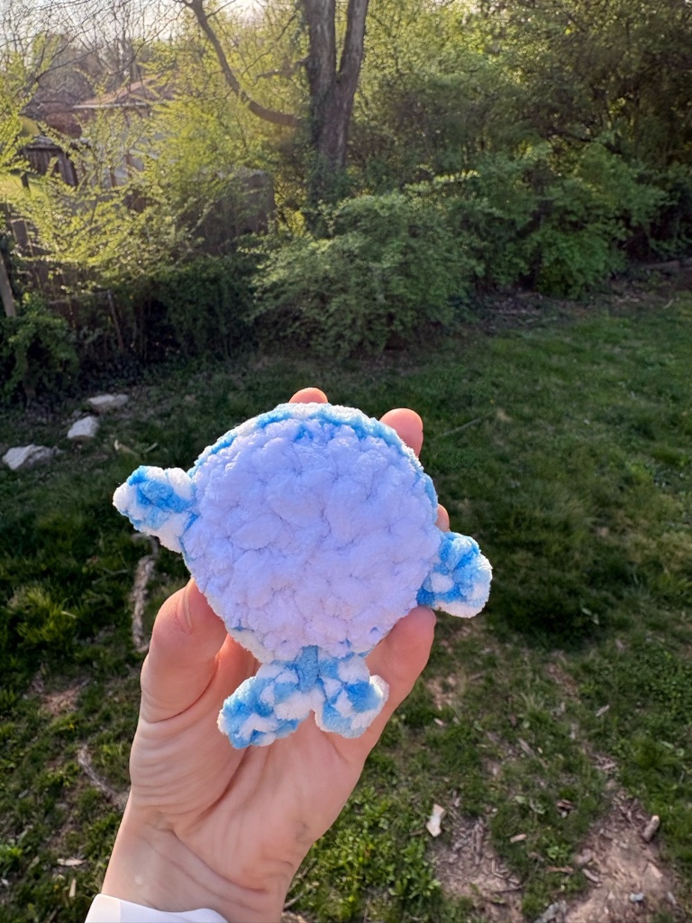 Blue Raspberry Whale Plush Handmade Crochet - Mini Whale Gift Crochet Animal - Picture 4 of 7